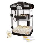 West Bend Stir Crazy Movie Theater Popcorn Popper, Gourmet Popcorn Maker Machine with Nonstick Popcorn Kettle, Measuring Tool and Popcorn Scoop for Popcorn Machine, 4 Qt., Black