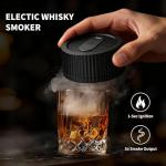Electric Whiskey Smoker Kit - Rechargeable with Built-in Lighter, No Butane Required , Includes Rechargeable Cocktail Smoker Kit with 6 Wood Chips , Whiskey Christmas Gift for Husbands​, Men, Fathers