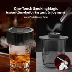 Electric Whiskey Smoker Kit - Rechargeable with Built-in Lighter, No Butane Required , Includes Rechargeable Cocktail Smoker Kit with 6 Wood Chips , Whiskey Christmas Gift for Husbands​, Men, Fathers