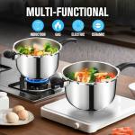 Stainless Steel Pressure Cooker, Peterboo 4 Quart Induction Compatible Thickened Pressure Cooker with Spring Valve Safeguard Devices, Compatible with Gas & Induction Cooker 2-3 Members Use