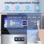Commercial Ice Maker Machine 140LBS/24H, Dual Water Inlet Options, Freestanding Under Counter Ice Maker Smart LCD, Self-Cleaning, Quiet for Home, Bar, Restaurant, Support 5-Gallon Bottle Water