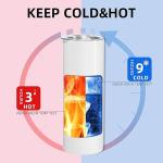 MURRICON Sublimation Tumblers 20 oz Skinny Straight,Stainless Steel Sublimation Blanks Skinny Tumbler,Double Wall Vacuum Insulated Tumblers,with lid and straw,12 Pack