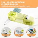 3 in 1 Cup Lid Gap Cleaning Brush Set, Multifunctional Bottle Cleaning Brush, Silicone Cup Lid Gap Cleaner, Home Kitchen Crevice Cleaning Tools (Multicolored)