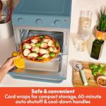 bella Air Fry Toaster Oven, 7 Preset Cooking Options, Dishwasher-Safe EverGood Coated Trays Included, 60-Minute Auto Shutoff w Audible Timer, Power Indicator Light, 1700 Watt, Surf