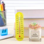 Kanayu 24 Pcs Classroom Thermometer Dual Scale Boiling Point Student Science Thermometer for Indoor Labs Rooms Use Classroom Teaching Tools School Supplies, Yellow