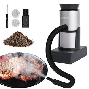 Boruit SK305 Drink Smoke Gun Cocktail Smoker Kit with Wood Chips, Whiskey Meat Bbq Cheese Smoking Infuser Portable Cold Flavour Dry Blaster