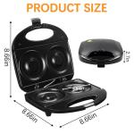 Ht Viik Donut Maker，Mini donut machine，Mini Donut Maker Machine Doughnut Maker,2 Extra Large 4-inch Donuts,Non-stick,anti-scalding,Easy To Use and Clean,Perfect for Making Donuts with The Family.