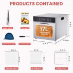 Fendia Food Dehydrator for Jerky, 7 Stainless Steel Large Trays, 600W Fruit Dehydrator, 24H Timer and 194°F Temperature Control, Overheat Protection, Food Dryer for Jerky, Herbs, Fruit, Dog Treats