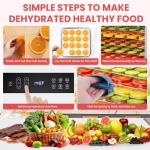 Fendia Food Dehydrator for Jerky, 7 Stainless Steel Large Trays, 600W Fruit Dehydrator, 24H Timer and 194°F Temperature Control, Overheat Protection, Food Dryer for Jerky, Herbs, Fruit, Dog Treats