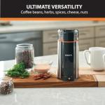 KRUPS: 3oz Coffee Grinder, Ultimate Silent Vortex Plastic and Stainless Steel Grinder with Removable Bowl Mess-Free, 8 Times Quieter, 2 Speeds 240 Watts,Dry Herbs,Dishwasher Safe,12 cups ground Silver