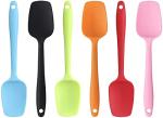 Silicone Spatulas - 8.2 inch Small Rubber Spoon Spatula Heat Resistant Seamless One Piece Design Non-Stick Spoonula Flexible Scrapers Baking Mixing Tool (6 PCS)