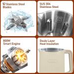 8-in-1 Automatic Soy Nut Milk Maker,40oz Soy Milk Maker for Homemade Almond,Oat,Soy Milk,Rice Paste,Complementary Food,Juice,Milk Maker Machine with Delay Start/Keep Warm/Self Clean/Boil Water