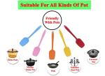 Silicone Spatulas - 8.2 inch Small Rubber Spoon Spatula Heat Resistant Seamless One Piece Design Non-Stick Spoonula Flexible Scrapers Baking Mixing Tool (6 PCS)