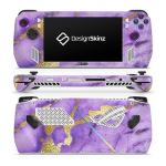 DesignSkinz - Compatible with Rog Ally - PC Skin Decal Protective Scratch Resistant Vinyl Wrap Gaming Cover - Purple Marble & Digital Gold Foil V1