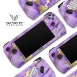 DesignSkinz - Compatible with Rog Ally - PC Skin Decal Protective Scratch Resistant Vinyl Wrap Gaming Cover - Purple Marble & Digital Gold Foil V1
