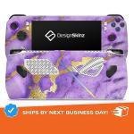 DesignSkinz - Compatible with Rog Ally - PC Skin Decal Protective Scratch Resistant Vinyl Wrap Gaming Cover - Purple Marble & Digital Gold Foil V1