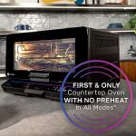 GE Profile Smart Oven with No Preheat, 11-in-1 Countertop Oven including Air Fry, Warm, Toast, Broil, Roast, Pastry, Reheat, and more, WiFi and Smart Connected, Black (Renewed)