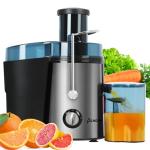Panana Centrifugal Juicer Extractor with Wide Mouth 2.5” Feed Chute for Fruit Vegetable, Easy to Clean, Stainless Steel, BPA-free (Silver)