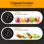 Panana Centrifugal Juicer Extractor with Wide Mouth 2.5” Feed Chute for Fruit Vegetable, Easy to Clean, Stainless Steel, BPA-free (Silver)