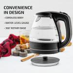 OVENTE 1.5L Glass Electric Kettle - Black