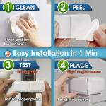 2 Pack Cabinet Locks Baby Proofing, QYESWHSR Fridge Locks for Kids with 3M Adhesive Pad, Child Proof Cabinet Locks French Door Refrigerator Freezer Lock RV Refrigerator, Oven Lock Easy Use (White)