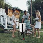 ROVSUN 30QT Turkey Fryer & 10QT Fish Fryer with 55000BTU Propane Burner, Outdoor Deep Fryer & Seafood Crawfish Boiler Steamer Pot with Thermometer, Marinade Injector, Turkey Rack & Rack Lifter