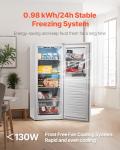 VEVOR Convertible Freezer/Refrigerator, 11 Cu.Ft Frost Free Upright Freezer with Temp Control Panel, Reversible Door, Adjustable Glass Shelves and LED, Standing Fridge for Kitchen, Office, Garage
