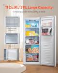 VEVOR Convertible Freezer/Refrigerator, 11 Cu.Ft Frost Free Upright Freezer with Temp Control Panel, Reversible Door, Adjustable Glass Shelves and LED, Standing Fridge for Kitchen, Office, Garage