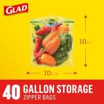 Glad Gallon Zipper Food Storage Bags, 40 Count