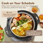 12-in-1 Electric Pressure Cooker 8 Quart, 1200W olla de presion Multi-Cooker with Non-Stick Ceramic Pot, Slow Rice Cooker, Saute, Steamer, Yogurt & Food Warmer, Delay Timer, Silver