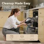 12-in-1 Electric Pressure Cooker 8 Quart, 1200W olla de presion Multi-Cooker with Non-Stick Ceramic Pot, Slow Rice Cooker, Saute, Steamer, Yogurt & Food Warmer, Delay Timer, Silver