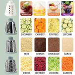 KalraMay Cheese Grater,Rotary Cheese Grater with Handle, Multifunctional Rotary Cheese Shredder Effortlessly Grates Cheese, Vegetables, and Fruits (Blue)