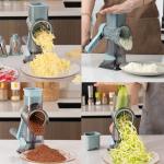 KalraMay Cheese Grater,Rotary Cheese Grater with Handle, Multifunctional Rotary Cheese Shredder Effortlessly Grates Cheese, Vegetables, and Fruits (Blue)