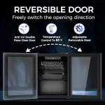 Electactic 68 Cans Beverage Refrigerator Cooler, 1.7 cu.ft Mini Fridge Glass Door Drink Cooler for Beer, Soda,Wine, Digital Temperature Control for Home Office Bar