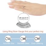 Ring Sizer Measuring Tool Kit, Ring Mandrel Measurer, 27 PCS Premium Steel Measuring Ring Tool, US Ring Size 0-13, 2 PCS Reusable Finger Size 1-17 USA Rings Size with Magnified Glass