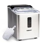 Igloo Automatic Ice Maker, Self-Cleaning, Countertop Size, 26 lbs in 24 Hours, 9 Large or Small Ice Cubes in 7 Minutes, LED Control Panel, Scoop Included, Great for Water Bottles, Stainless Steel