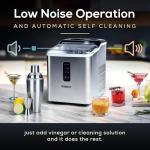 Igloo Automatic Ice Maker, Self-Cleaning, Countertop Size, 26 lbs in 24 Hours, 9 Large or Small Ice Cubes in 7 Minutes, LED Control Panel, Scoop Included, Great for Water Bottles, Stainless Steel