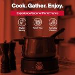 Swissmar Arolla 10 Pieces Stainless Steel Electric Fondue Set - Perfect Fondue Pot Electric Set for Cheese, Chocolate, Oil, Broth & More - Gift Ideas for Wedding, House Warming, Red, 2.1 Qt / 2L