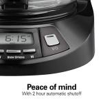 Hamilton Beach 12 Cup Programmable Drip Coffee Maker with 3 Brew Options, Glass Carafe, Auto Pause and Pour, Black Stainless (46293)