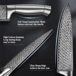 Knife Set, Emojoy 15 Pieces Kitchen Knife Block Set with Built-in Sharpener, High Carbon Stainless Steel Sharp Knife Block Set with Hollow Handle