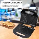 NPYELP Sandwich Maker 800W Sandwich Press with Non-stick Plates, Double-Sided Heating, Easy Clean and Store Perfect for Cooking French Toast, Omelet, Grilled Cheese, Panini