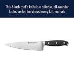 HENCKELS Forged Premio Razor-Sharp 8-Inch Chef Knife, Black, German Engineered Informed by 100+ Years of Mastery