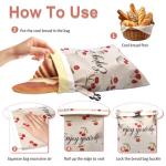 ChefLee Beeswax Bread Bags, 2-Pack Reusable Food Storage for Homemade Bread & Sourdough, Linen Waxed XL Bags Keeps Fresh Longer, Freezer Safe for Baking Loaf