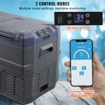 VEVOR NLS45, 12 Volt Car Refrigerator Fridge, 32 L Dual Zone Portable Freezer, -4℉-68℉ Adjustable Range, 12/24V DC and 100-240V AC Compressor Cooler for Outdoor, Camping, RV, Bule and grey