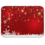 Christmas White Snowflake On Red Background Dish Drying Mat 16x18 inch Dish Drainer Kitchen Counter Mats Bottles Dish Dry Pad Protector for Kitchen Countertops