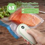 New Handheld Vacuum Sealer for Food storage, Sous Vide and Meal Prep, 1 Vacuum Sealer + 20 Food Reusable Bags (10 Pcs M+10 Pcs L)