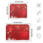 Christmas White Snowflake On Red Background Dish Drying Mat 16x18 inch Dish Drainer Kitchen Counter Mats Bottles Dish Dry Pad Protector for Kitchen Countertops