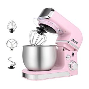 Kitchen in the box Stand Mixer,3.2Qt Small Electric Food Mixer,6 Speeds Portable Lightweight Kitchen Mixer for Daily Use with Egg Whisk,Dough Hook,Flat Beater (Pink)