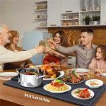 AuntyFey Food Warming Mat,Countertop Warming Mat, Silicon Warming Mat for Food, Electric Warming Tray, Food Warmers for Parties Buffet, Warming Trays for Buffets Party, Food Heating Mat, Black