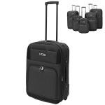 Lightweight Black & Navy Cabin Trolley Suitcase